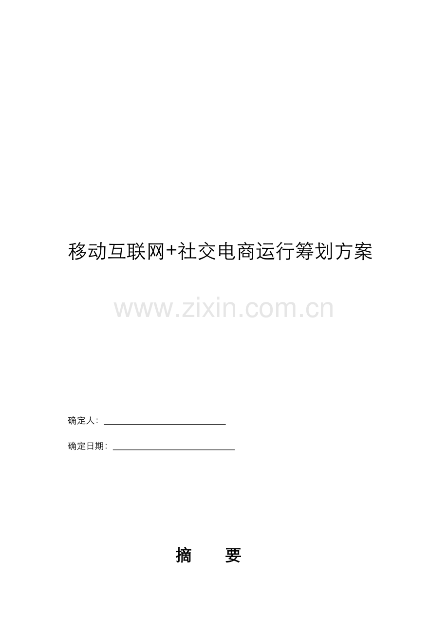 互联网移动互联网社交电商运营策划方案.doc_第1页