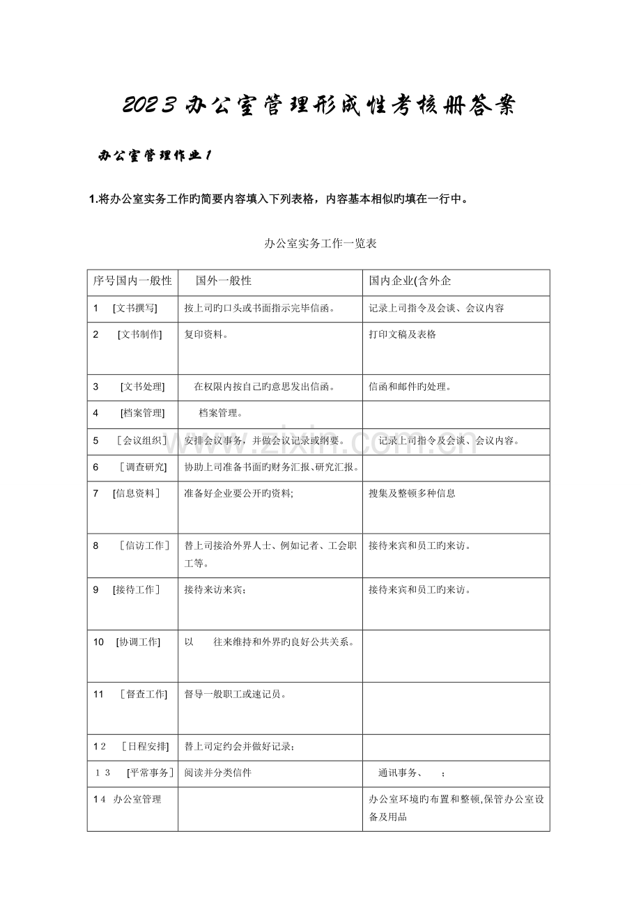 2023年电大答案办公室管理形成性考核册答案.doc_第1页