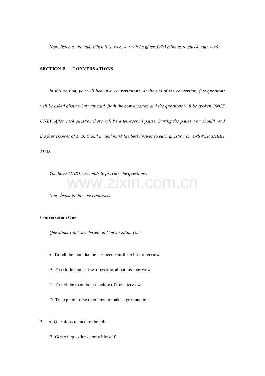 2023年英语专业四级模拟真题与题解.docx_第2页