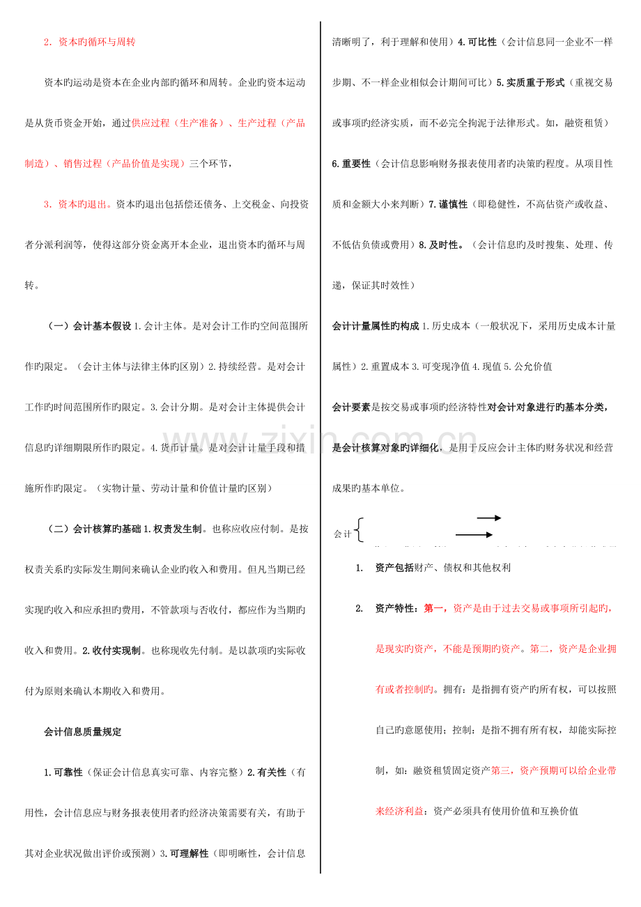 2023年中级统计师统计相关知识打印版会计基础.doc_第2页