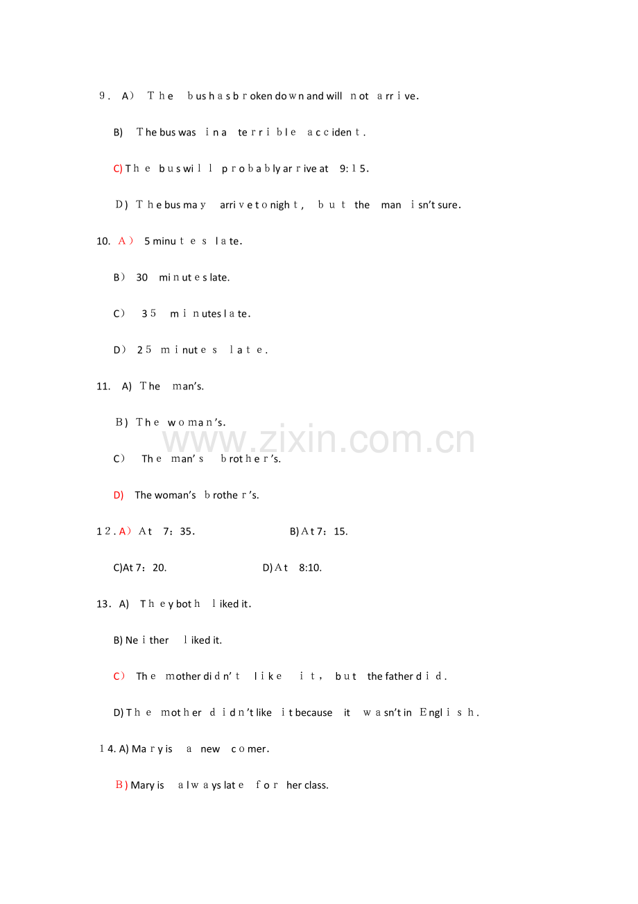 2023年附答案第一学期大学英语I高级职业英语期末复习题库.doc_第3页