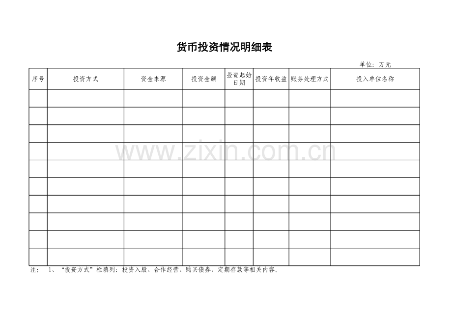 货币投资情况明细表.xls_第1页