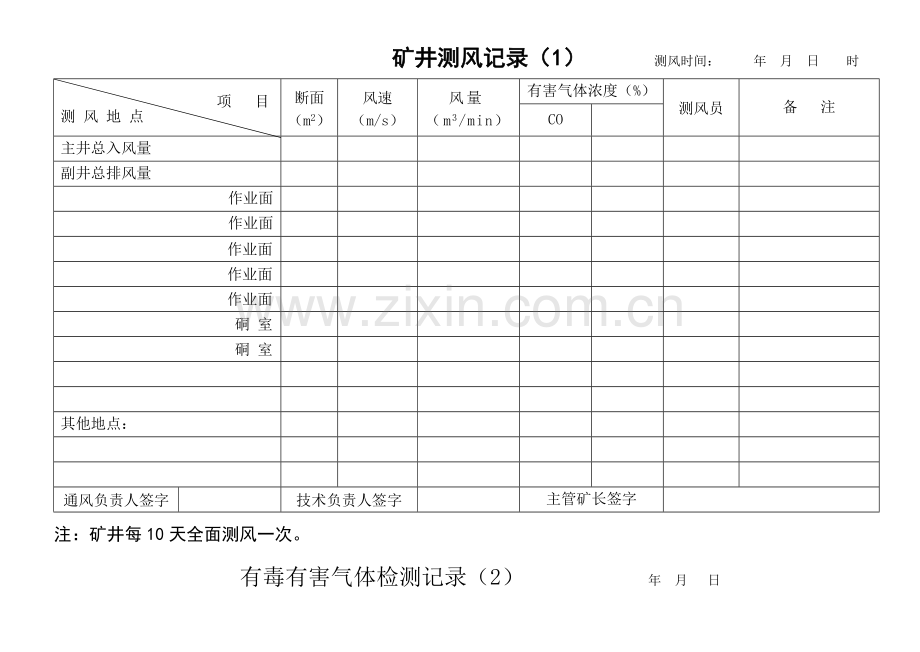 金属非金属矿山安全管理记录.doc_第1页