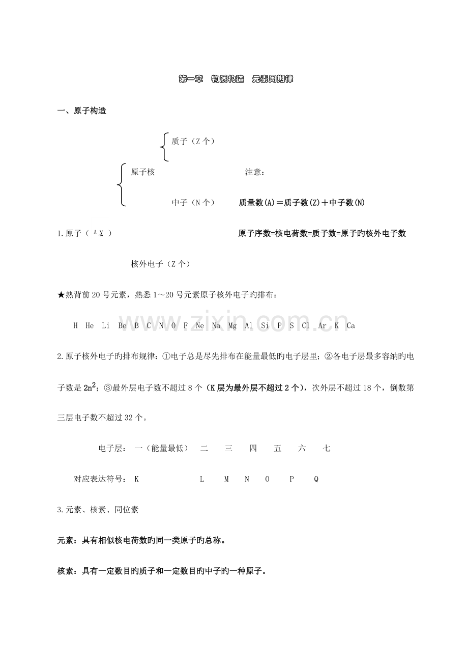 2023年新版高一化学必修二知识点总结归纳.doc_第1页