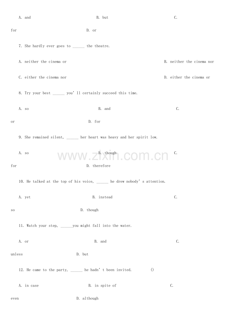 2023年成人高考专升本英语历年真题归类汇编连词.doc_第2页