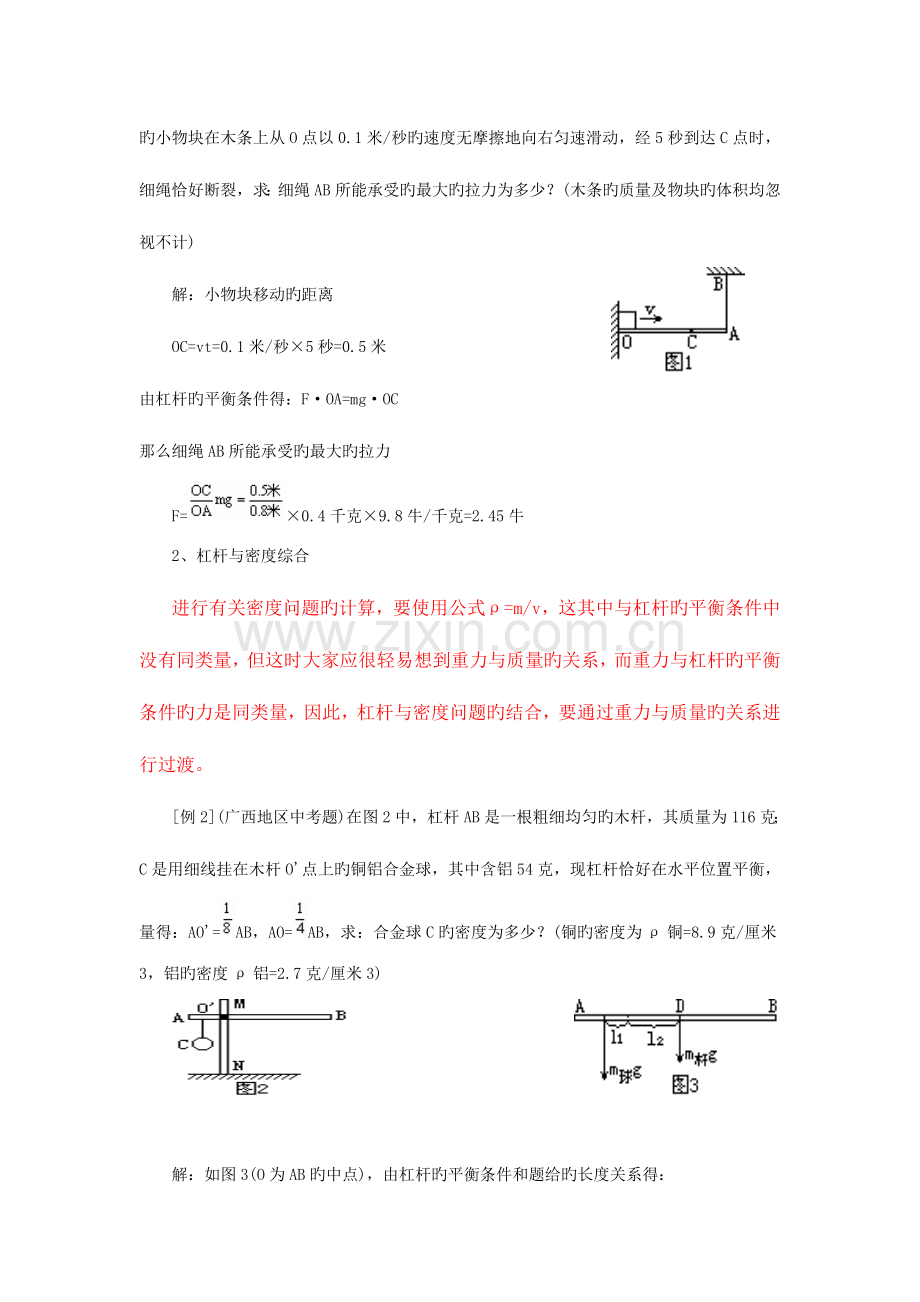 2023年九年级物理专题初中杠杆类习题解题方法和解析知识点分析浙教版.doc_第2页