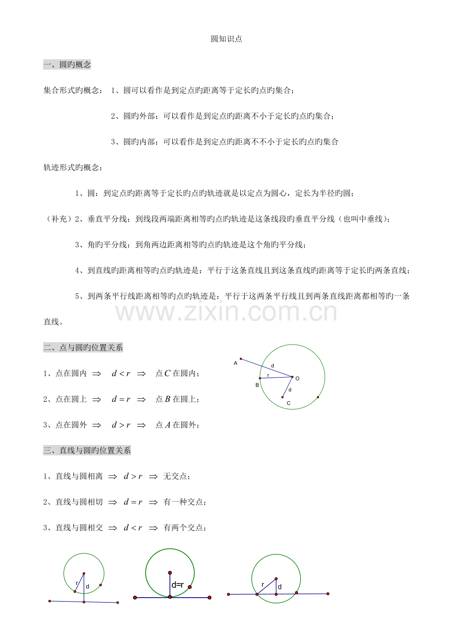 2023年初三数学九上圆所有知识点总结和常考题型练习题.doc_第1页