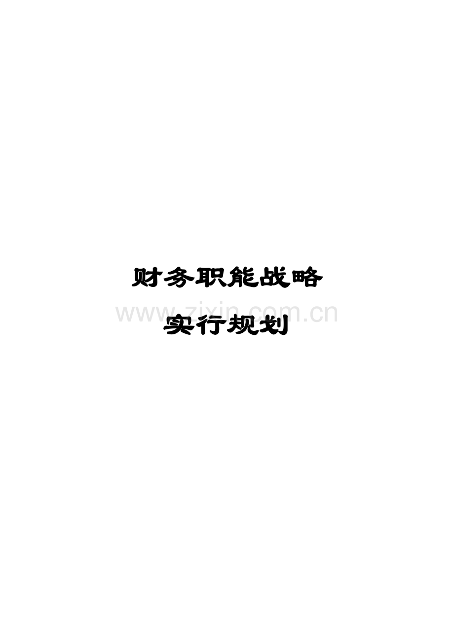 财务职能战略实施规划.doc_第1页