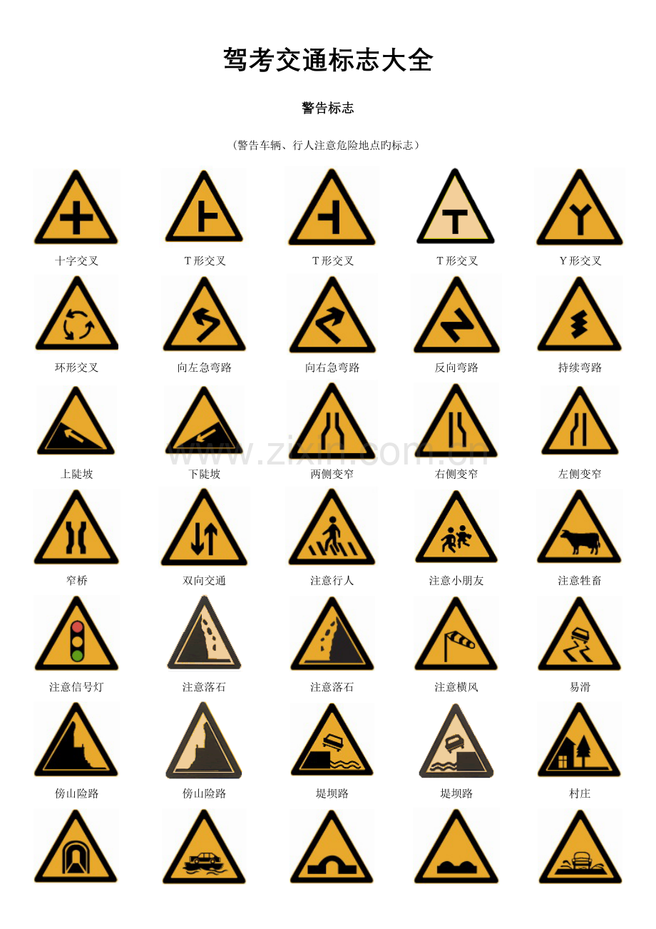 驾考交通标志大全.doc_第1页