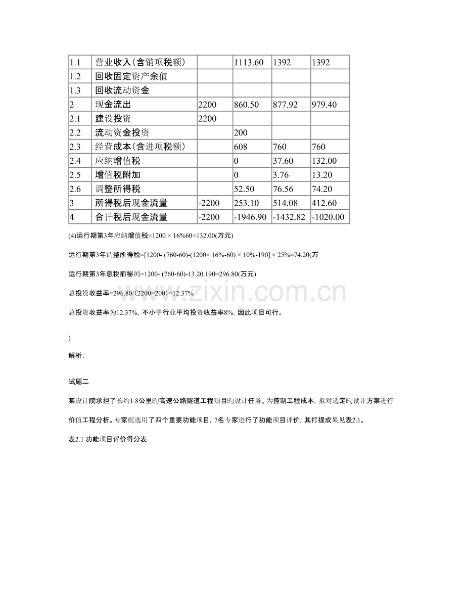 2023年造价工程师考试建设工程造价案例分析模拟真题.doc_第3页