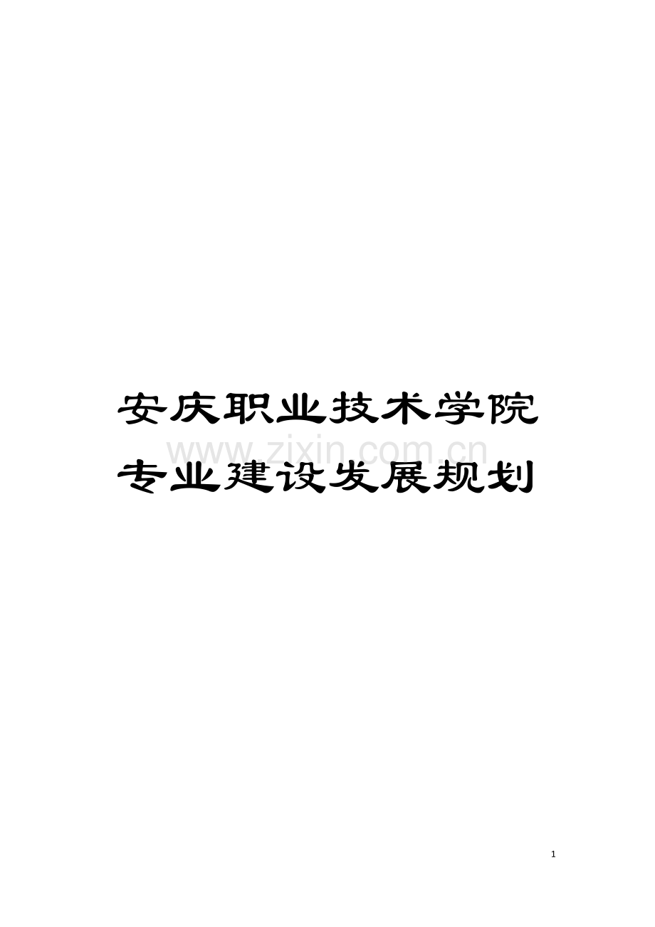 安庆职业技术学院专业建设发展规划模板.doc_第1页