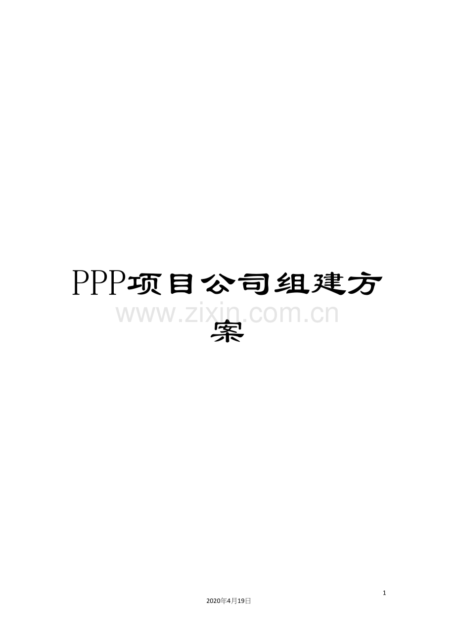 PPP项目公司组建方案.docx_第1页