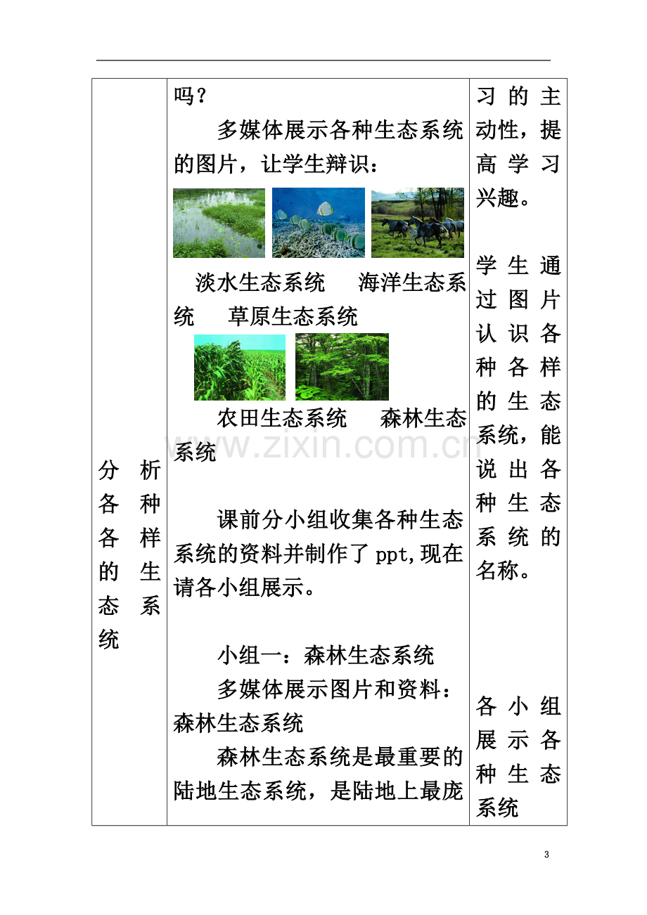 七年级生物上册2.3.1《多种多样的生态系统》(第2课时)教案1(新版)苏科版.doc_第3页