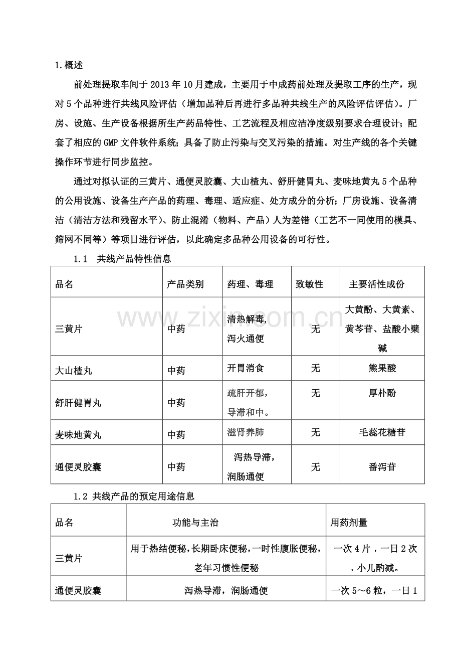 前处理车间多品种共线风险评估报告才.doc_第3页