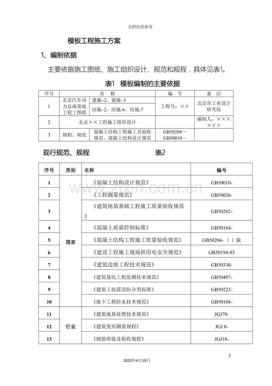 污水池模板工程施工方案范本.doc_第2页