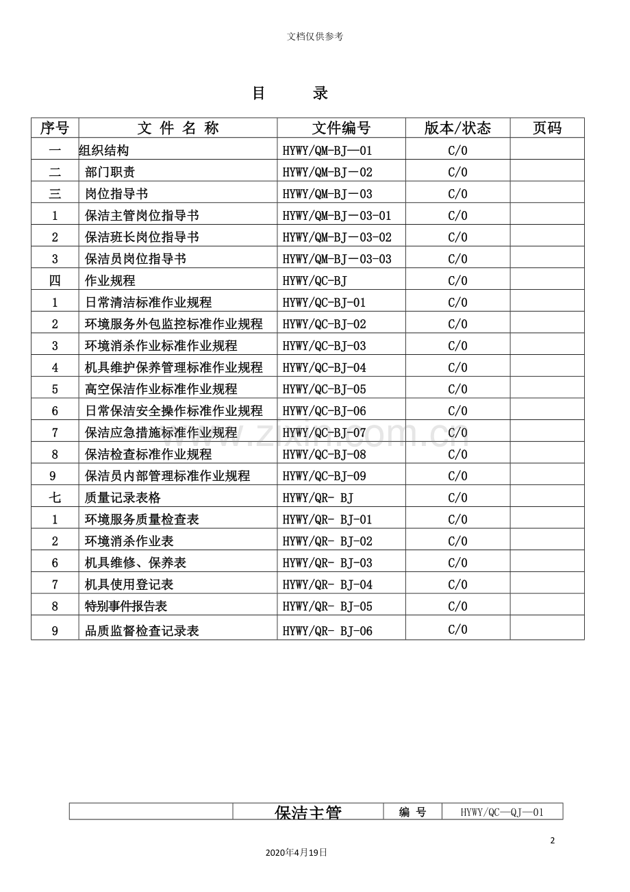 公司保洁部门管理作业规程.doc_第2页