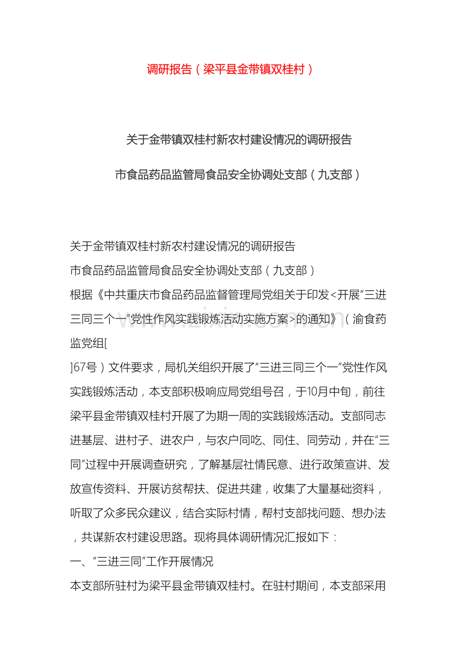 关于金带镇双桂村新农村建设情况的调研报告.doc_第2页