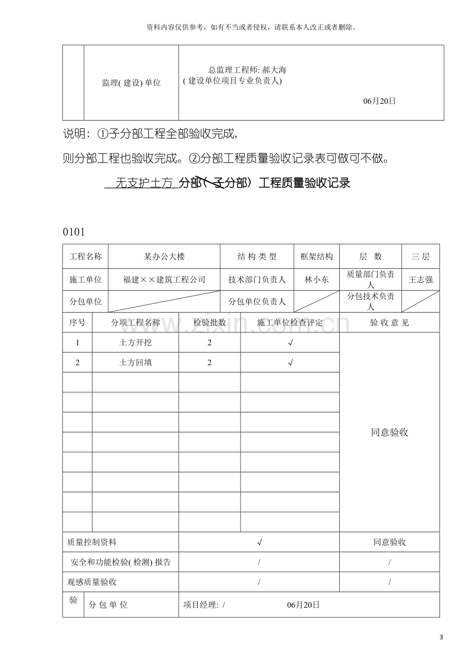 地基与基础分部工程质量验收记录表模板.doc_第3页