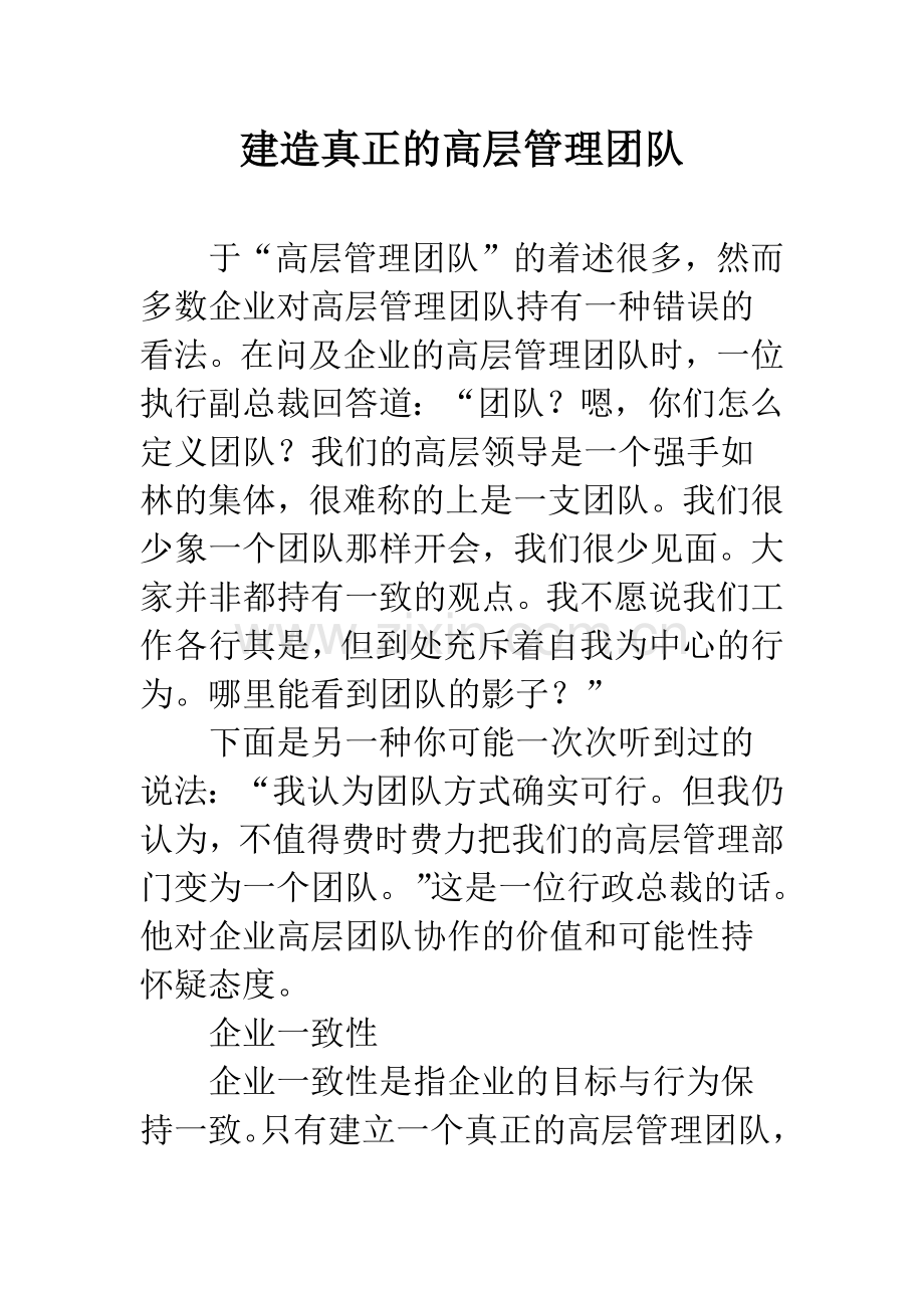 建造真正的高层管理团队.docx_第1页