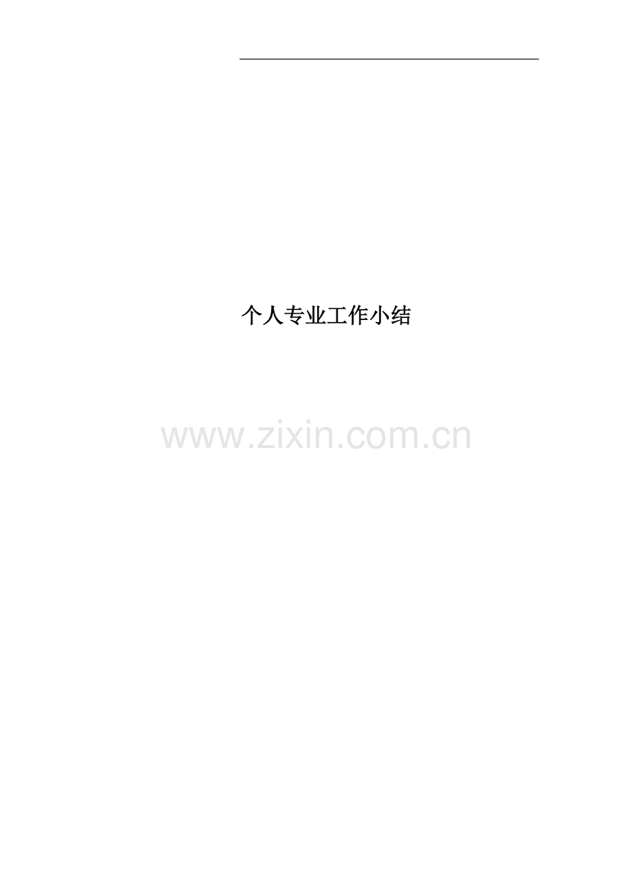 个人专业工作小结.docx_第1页