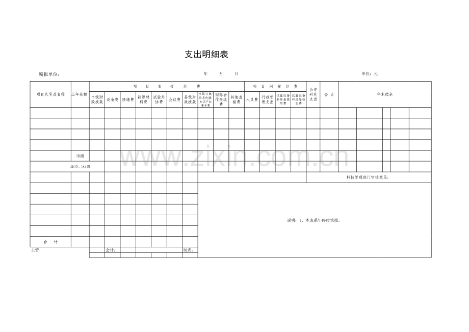 支出明细表.xls_第1页