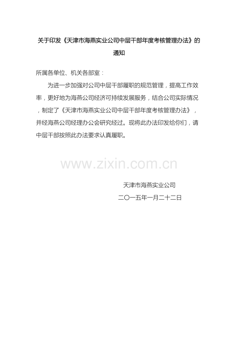 天津农垦海燕有限公司中层干部年度考核管理办法草稿.docx_第2页