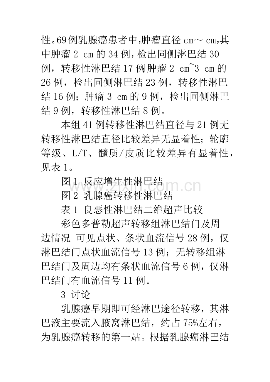 乳腺癌患者腋窝良恶性淋巴结的超声诊断分析.docx_第3页