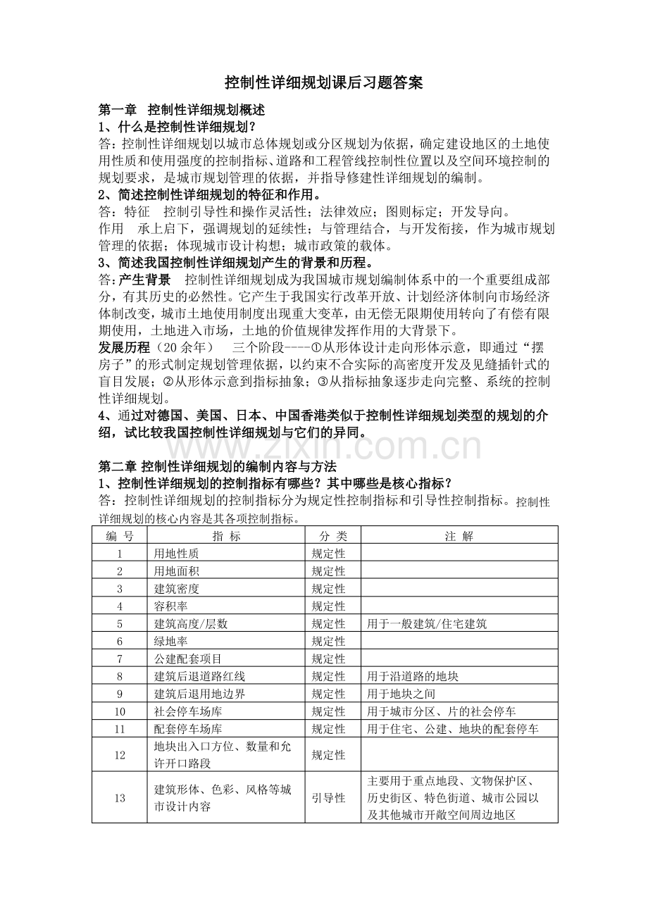 控制性详细规划课后习题答案.pdf_第1页