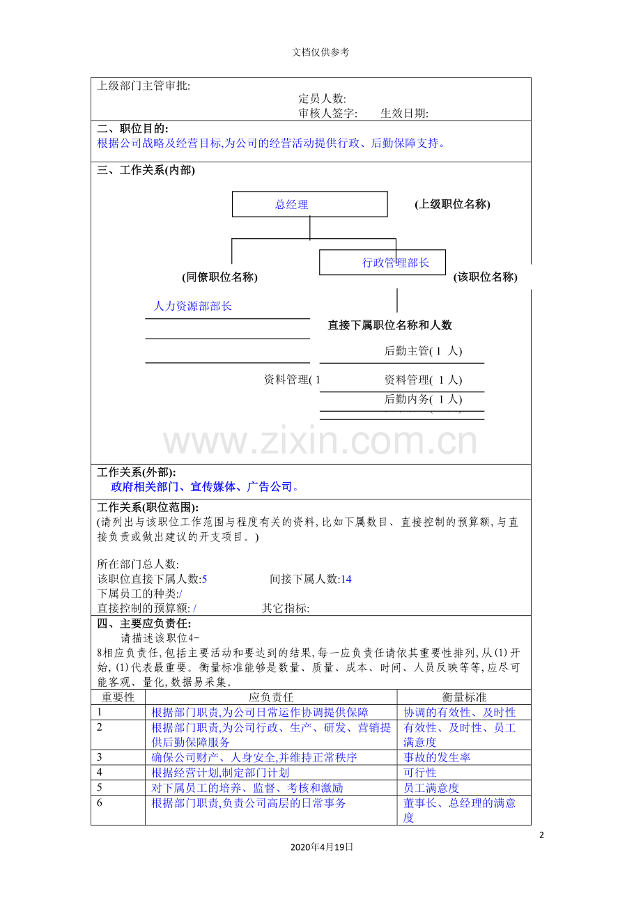 行政管理部部长岗位职责.doc_第2页