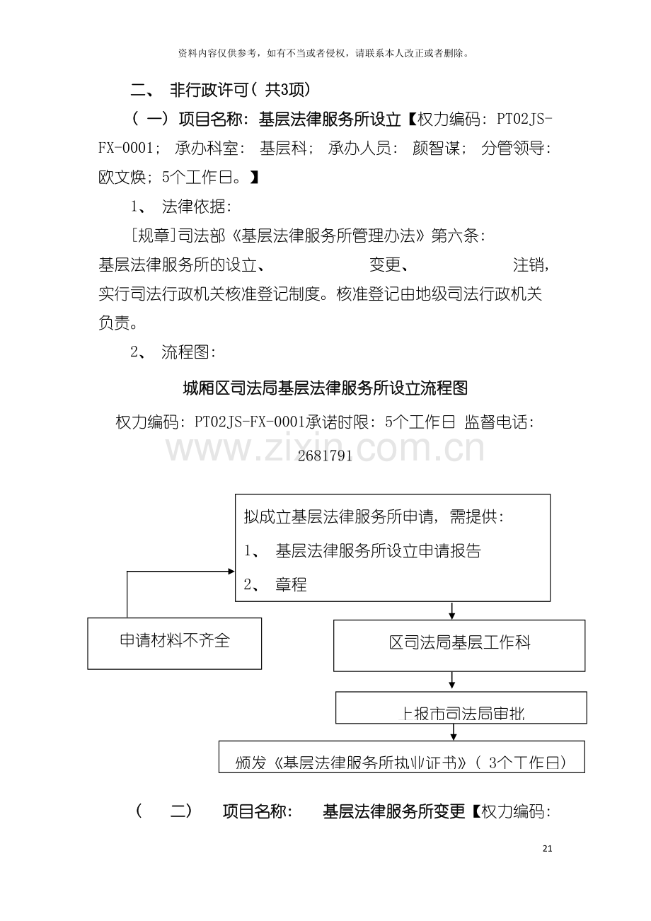 城厢区司法局行政权力执法依据和权力运行流程图模板.doc_第3页