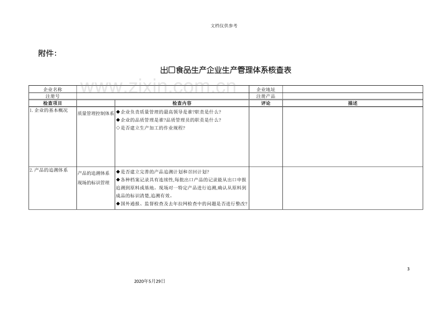 出口食品生产企业生产管理体系核查表.doc_第3页