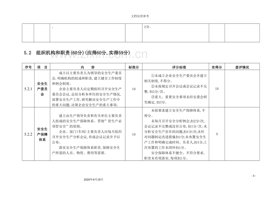 公司安全生产标准化专业查评情况表格.doc_第3页