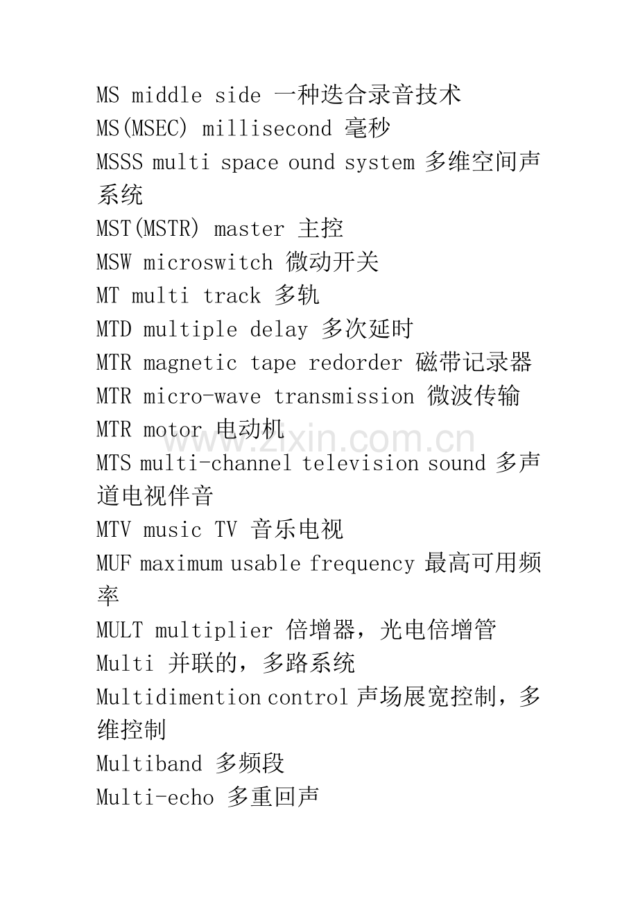 专业音频术语中英文对照(二).docx_第3页