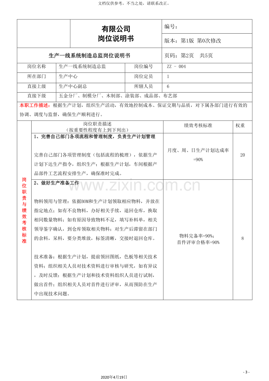 制造总监岗位说明书.doc_第3页