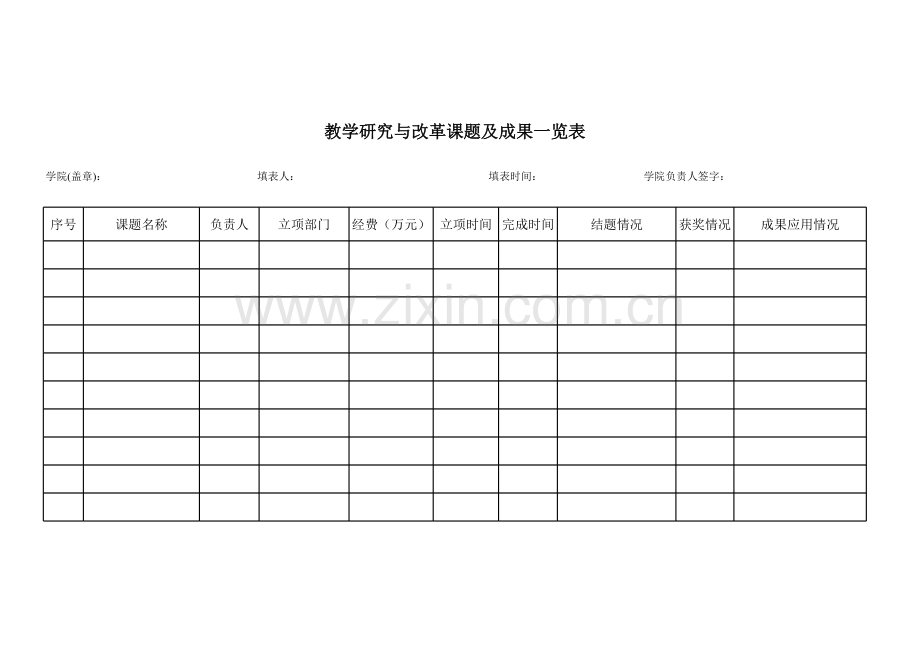 教学研究与改革课题及成果一览表.xls_第1页