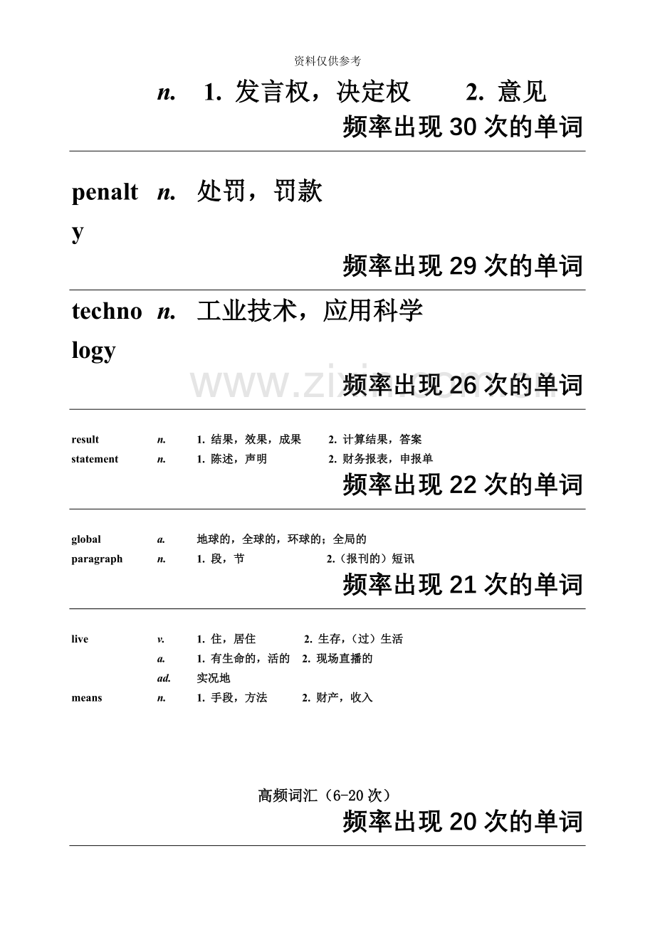 同等学力历年阅读理解超高频词汇.doc_第3页