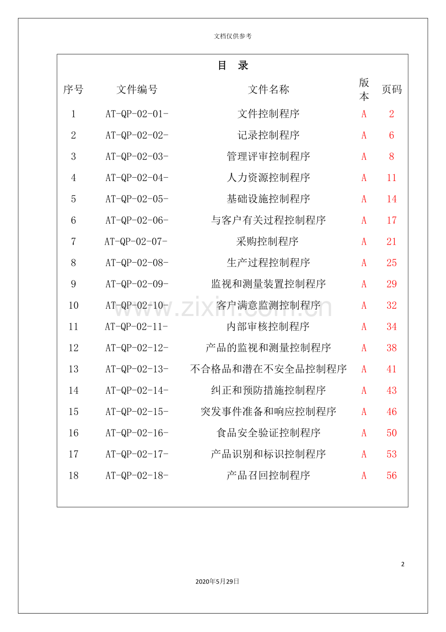 出口食品企业的质量手册及程序文件.doc_第2页