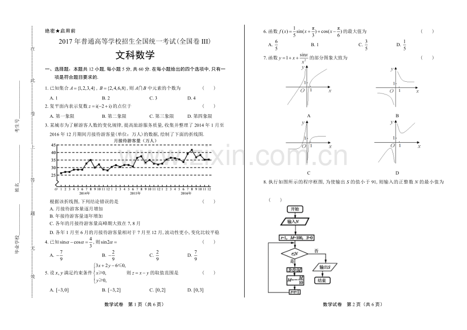 2017年高考文科数学全国卷3.doc_第1页