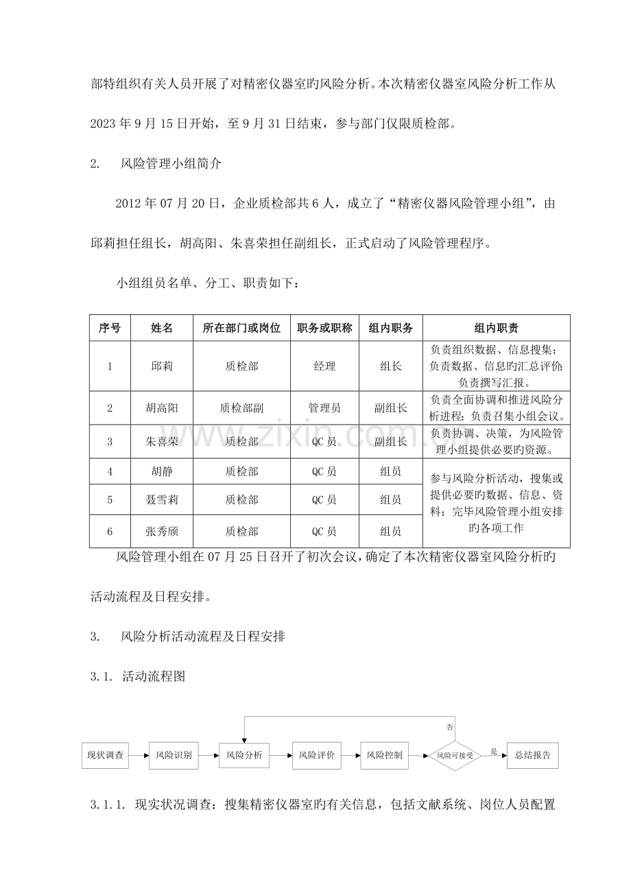 验证前风险评估精密检验仪器风险评估报告.doc_第3页