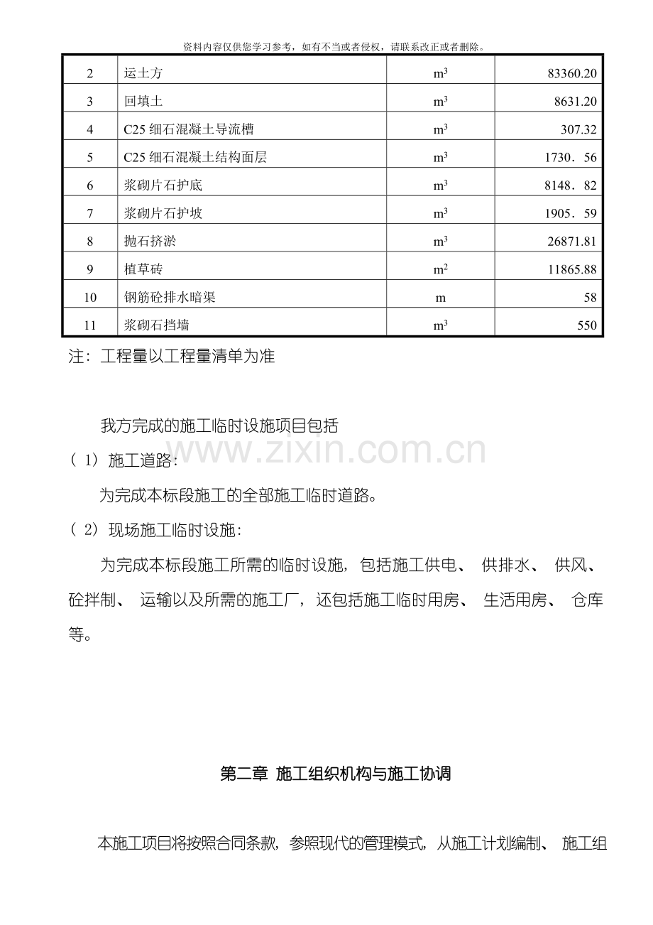 排洪渠工程施工组织设计模板.doc_第3页