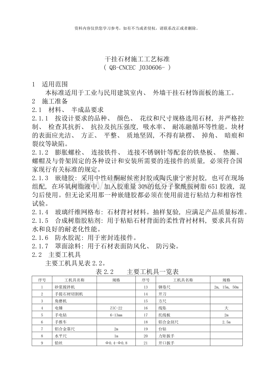 幕墙干挂石材施工工艺流程样本.doc_第1页