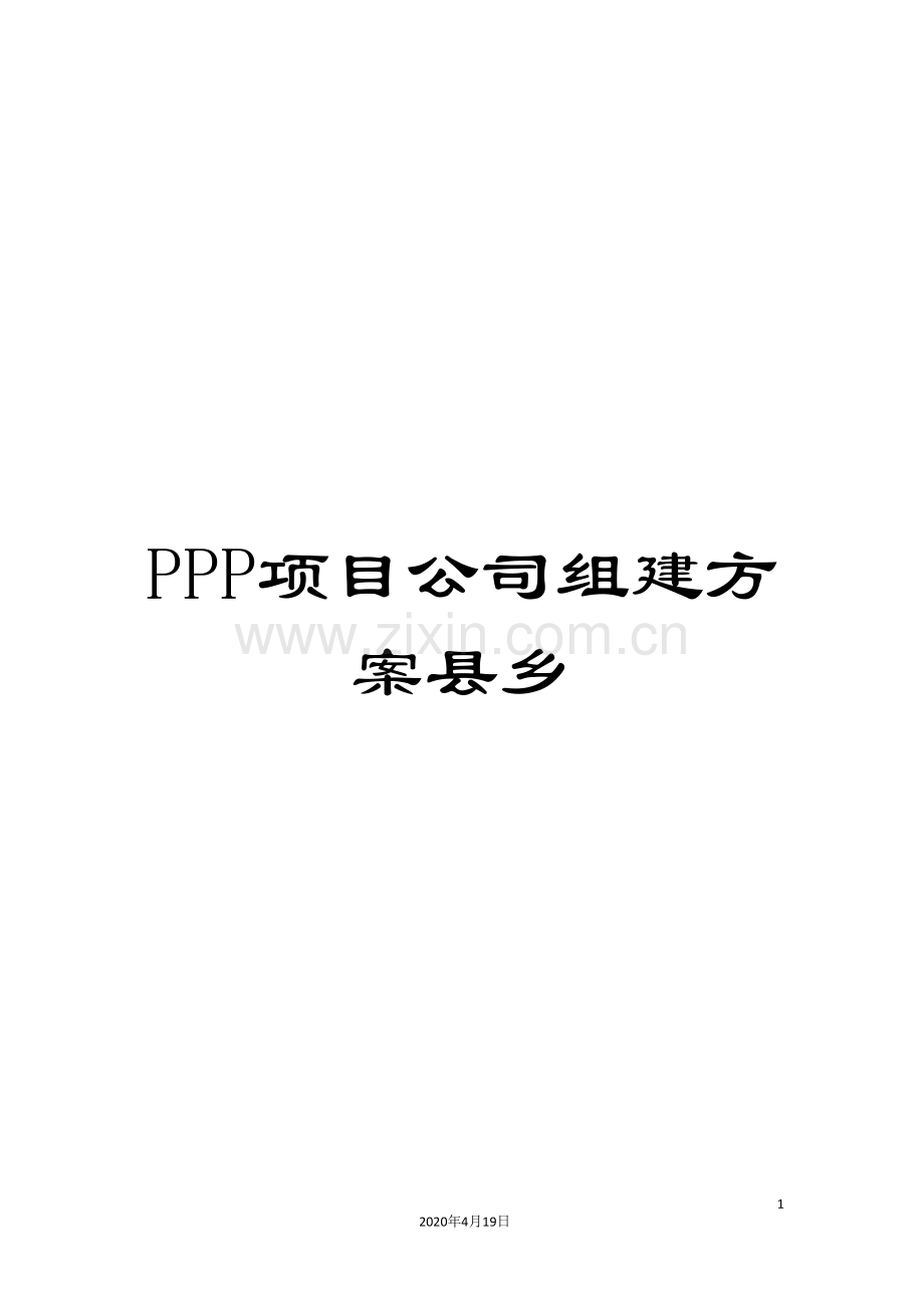 PPP项目公司组建方案县乡.doc_第1页