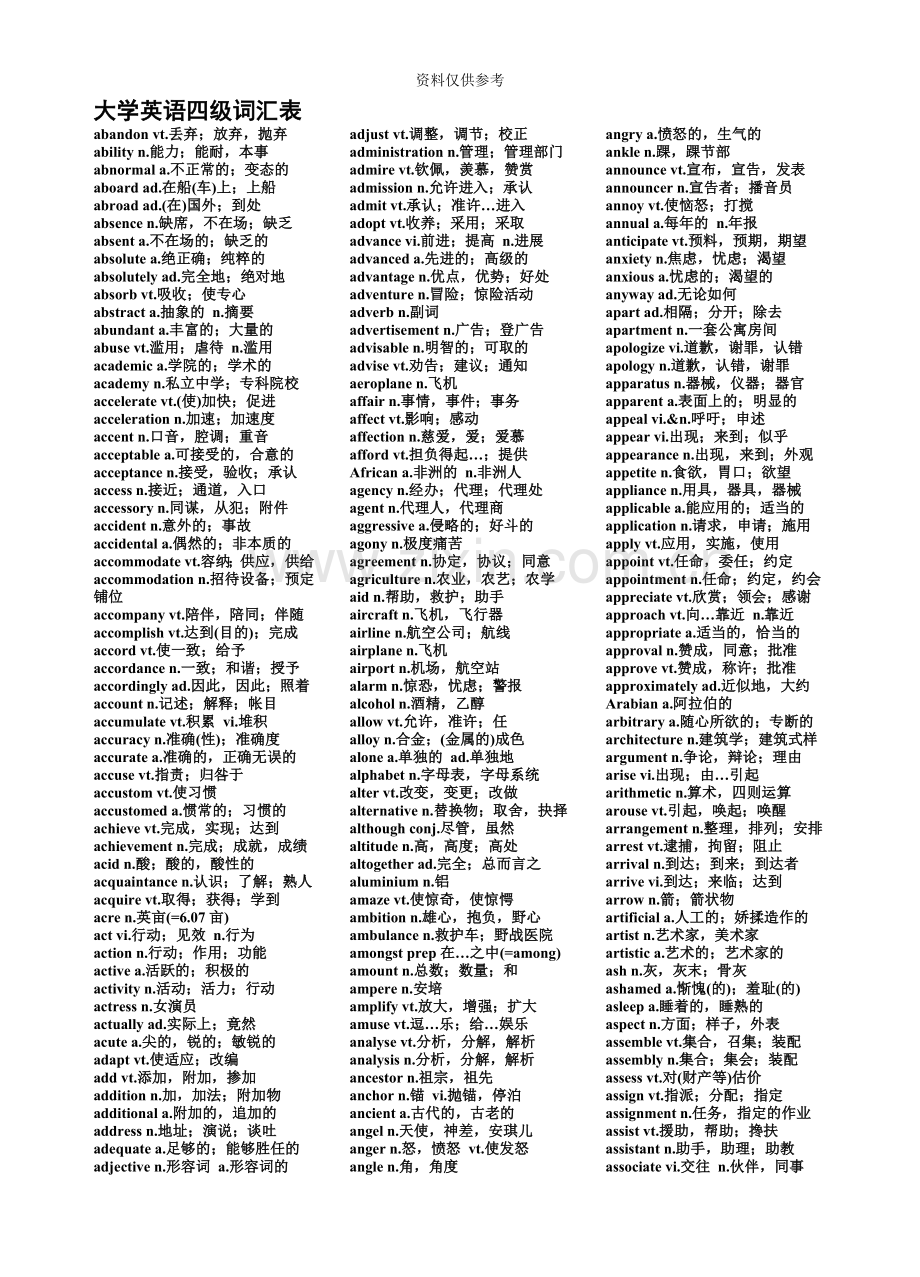 大学英语四级词汇.doc_第2页