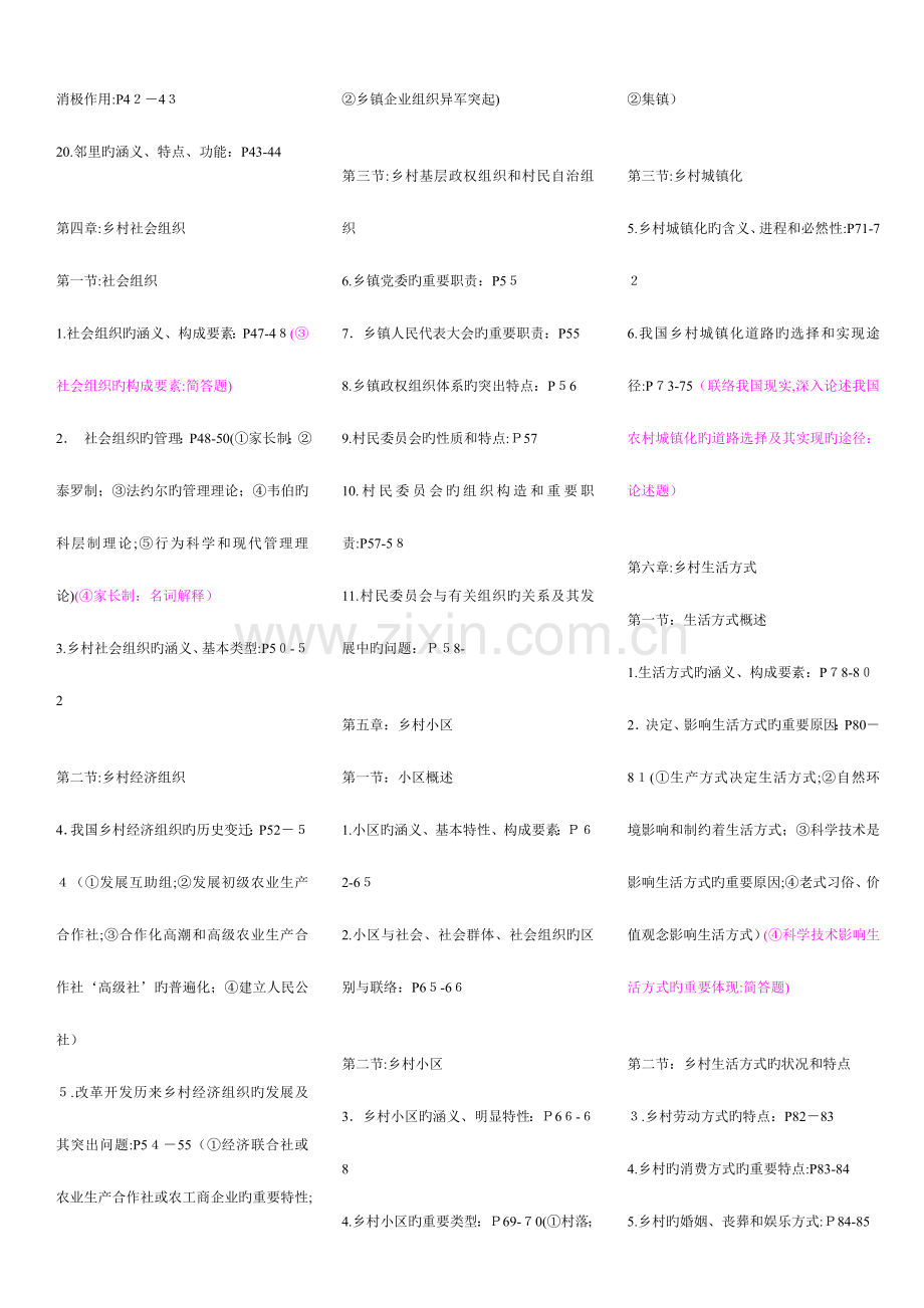 2023年中央电大村干班乡村社会学土地利用规划实用管理基础乡镇行政管理总复习资料.doc_第2页