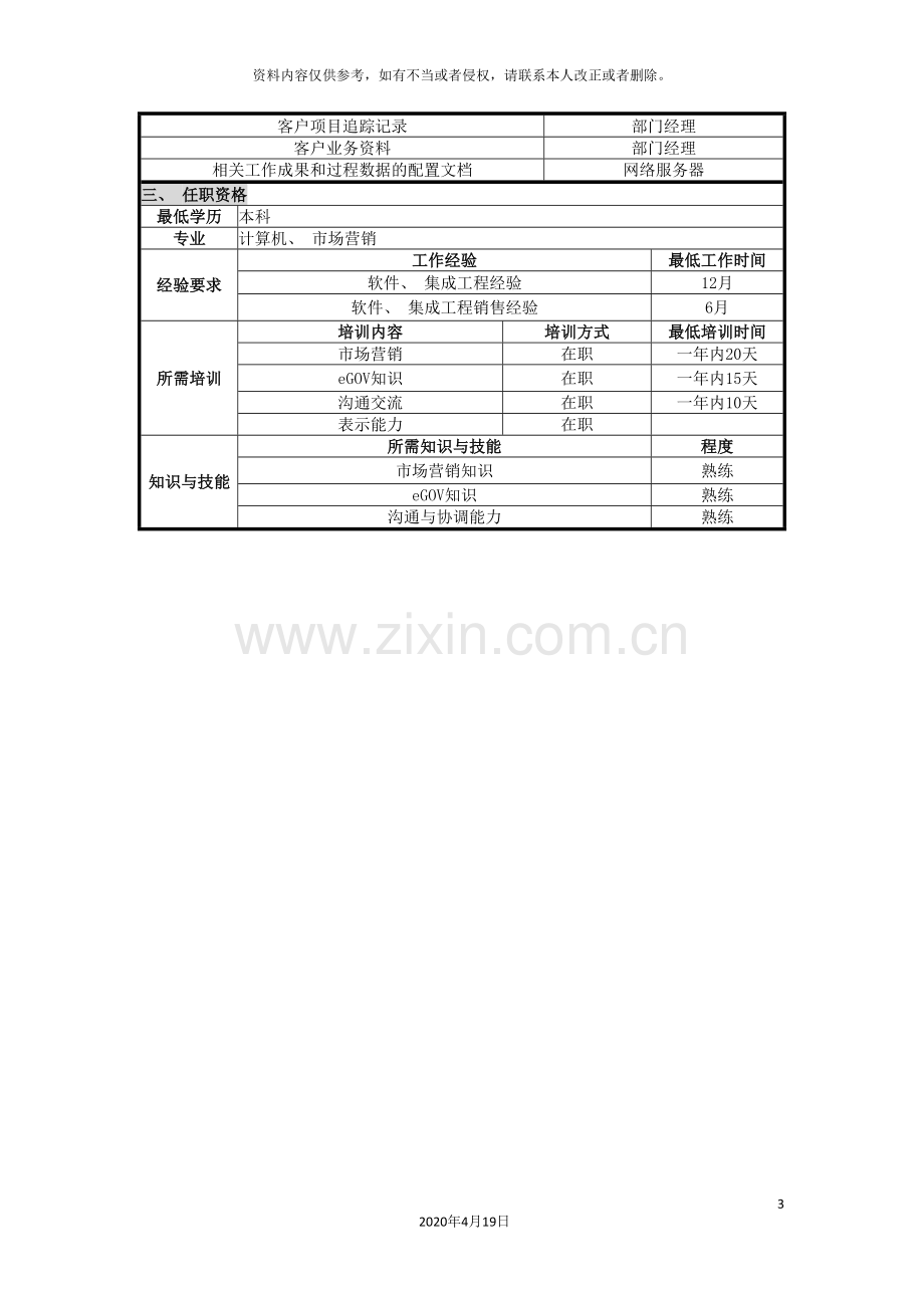 UNIDA信息产业公司eGOV销售部eGOV销售代表职位说明书.doc_第3页