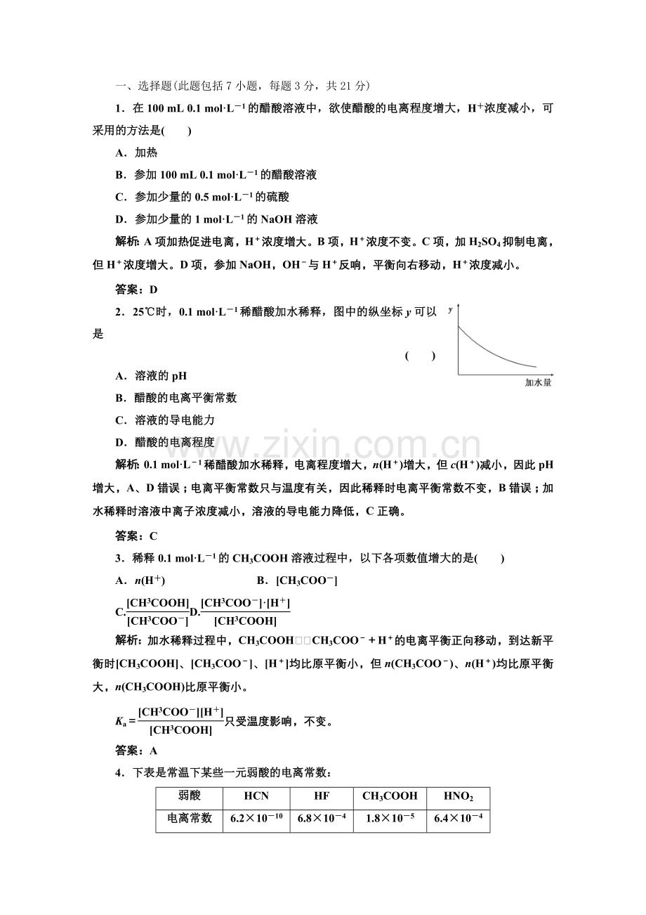 2022届高三化学复习课前课堂课中课后测试题第3章第2节第1课时课下30分钟演练.docx_第1页