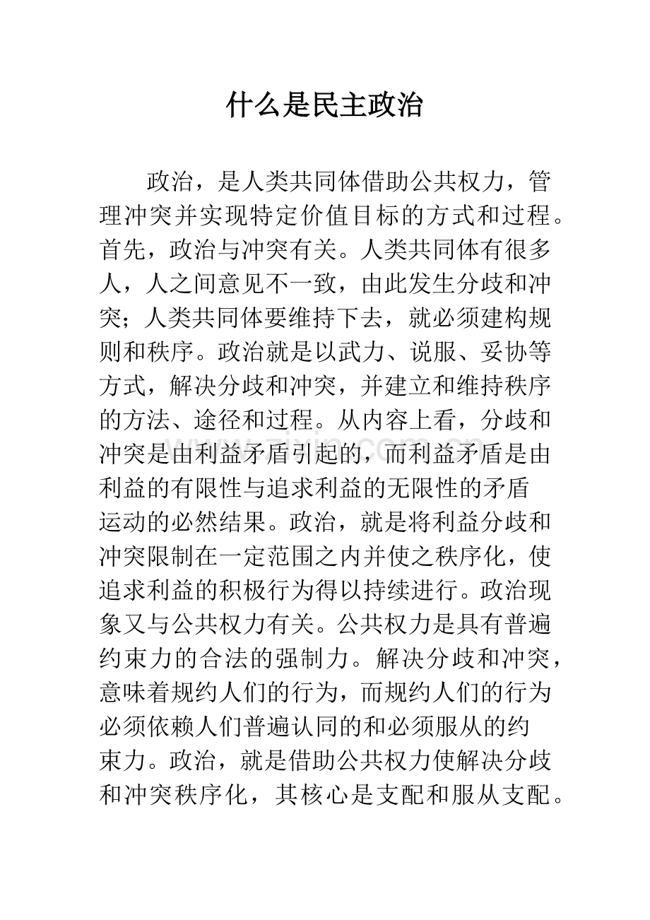 什么是民主政治.docx_第1页