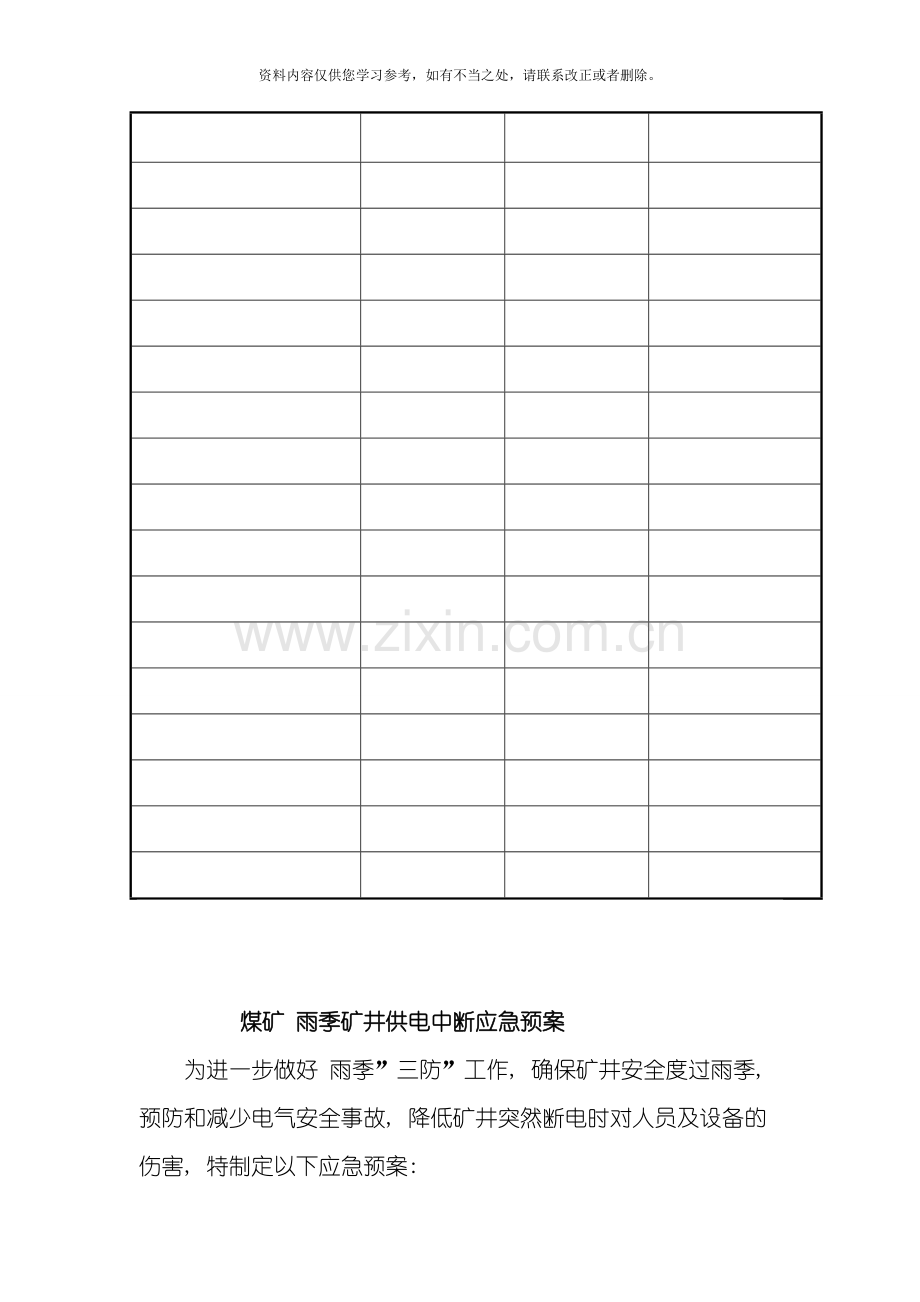 煤矿雨季矿井供电中断应急预案样本.doc_第3页