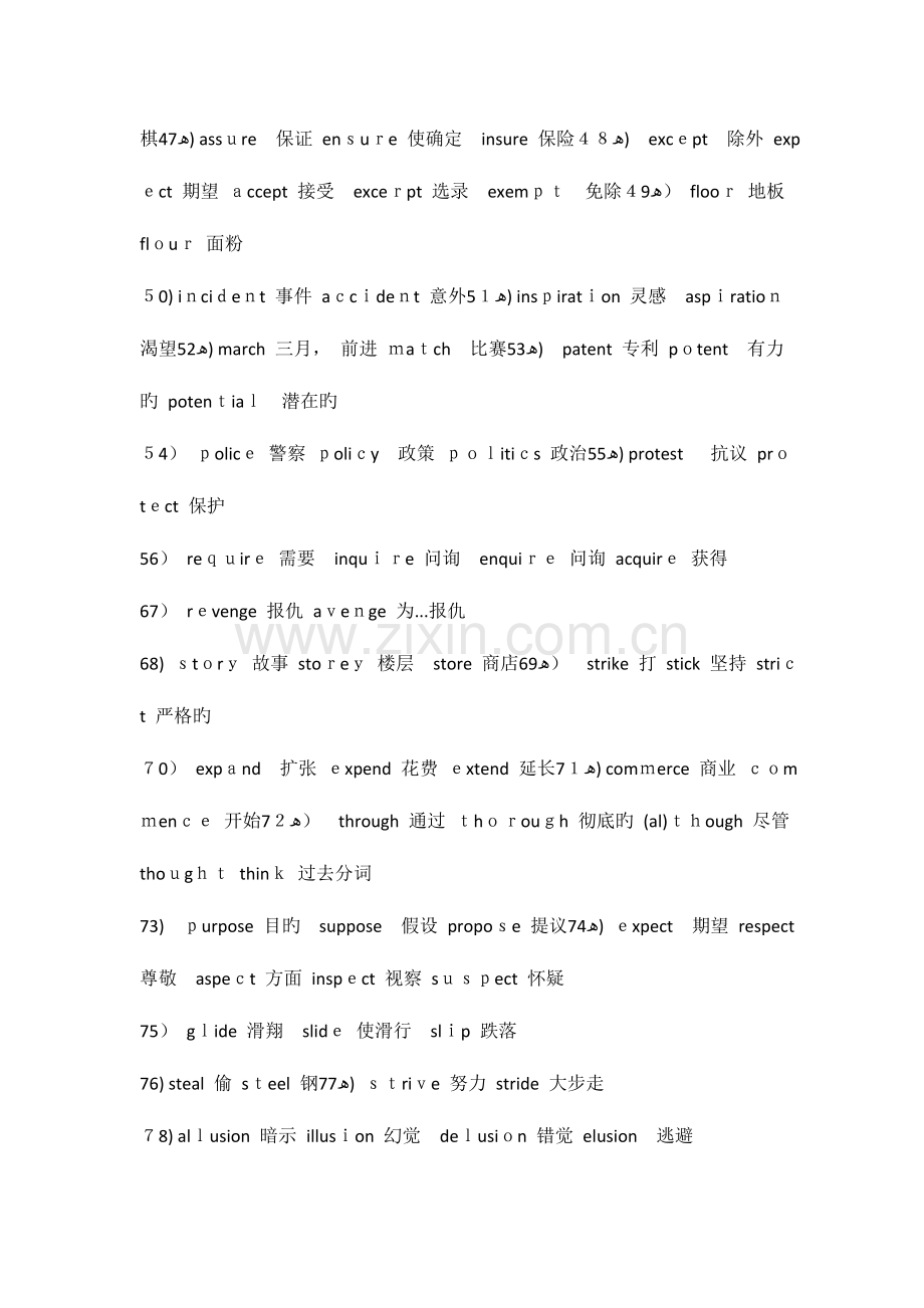 2023年专四易混淆词汇已整理可用.doc_第3页