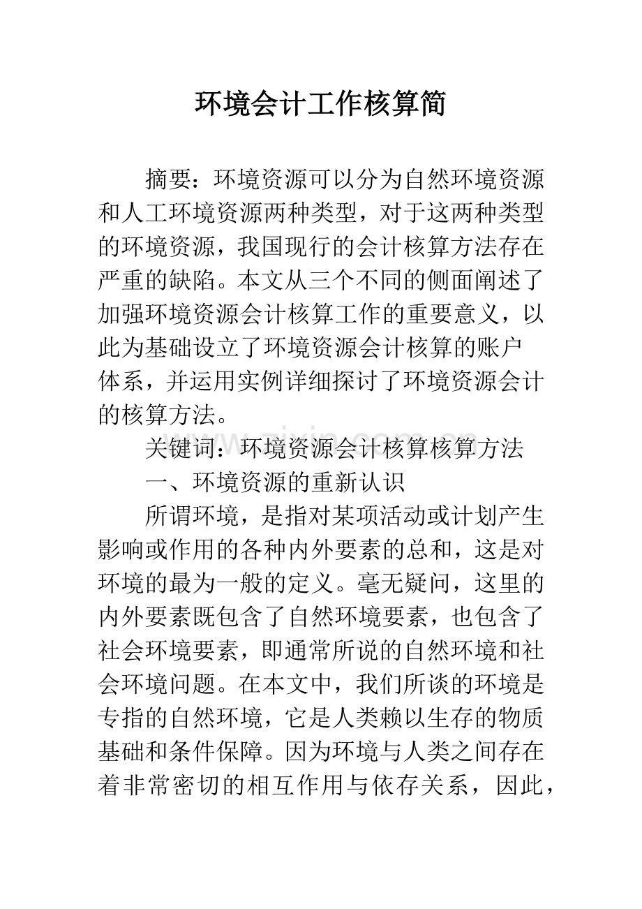 环境会计工作核算简.docx_第1页